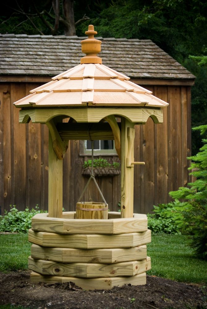 3' octagon wishing well - custom barns and buildings - the