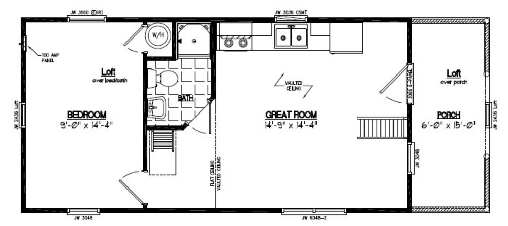 16 x 32 cabin floor plan Success
