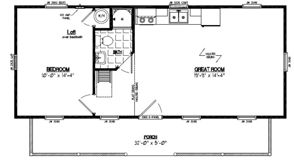 15x36 Cape Cod Recreational Floor Plan 15CA704