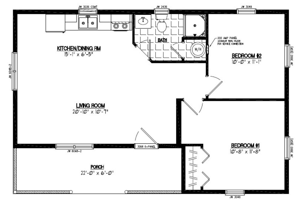 24x36 Frontier Certified Floor Plan 24FR601 Custom