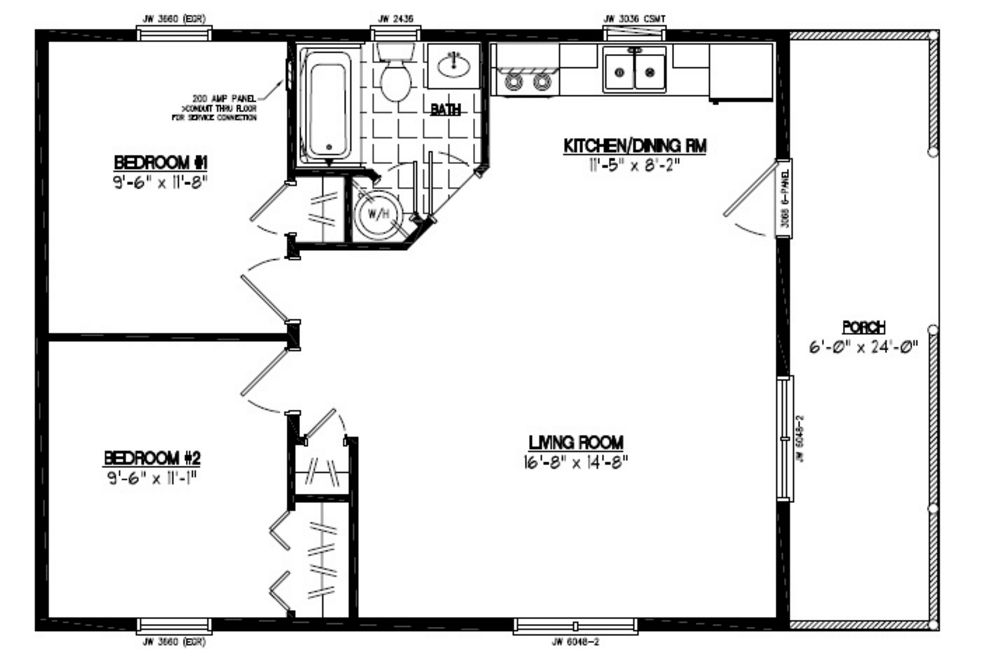 24x36 Settler Certified Floor Plan 24SR501B Custom