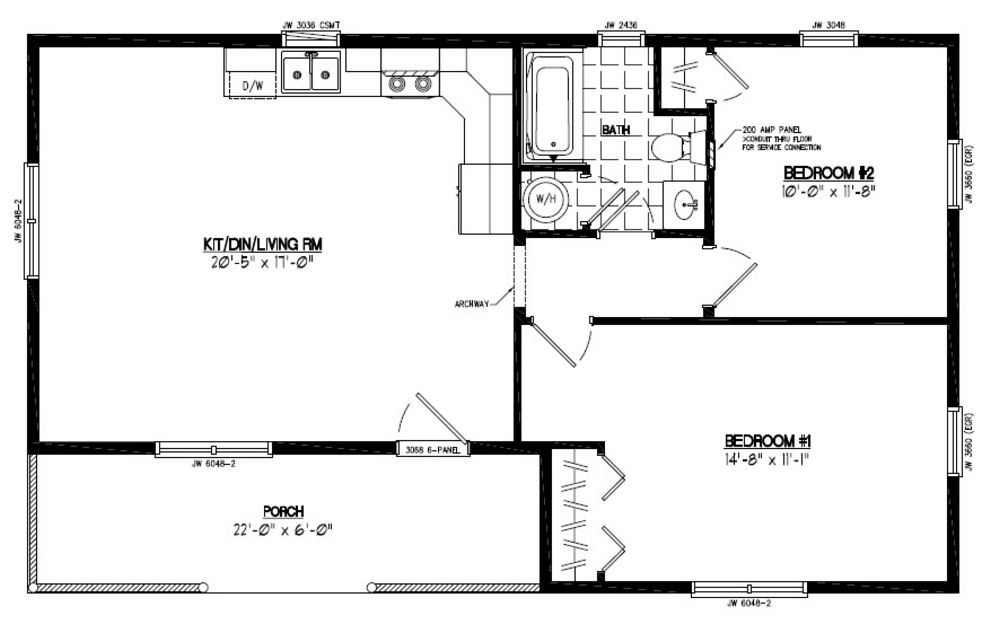 24x40 Frontier Certified Floor Plan 24FR602 Custom