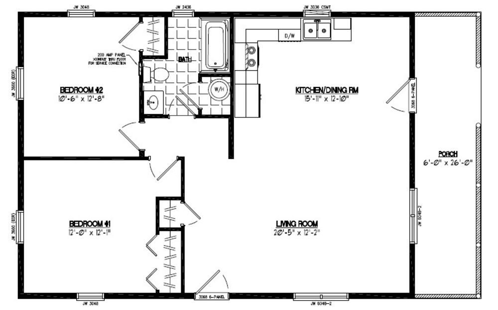 26x42 Settler Certified Floor Plan 26SR504 Custom Barns