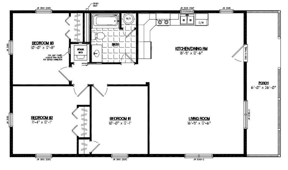26x48 Settler Certified Floor Plan #26SR505 - Custom Barns ...