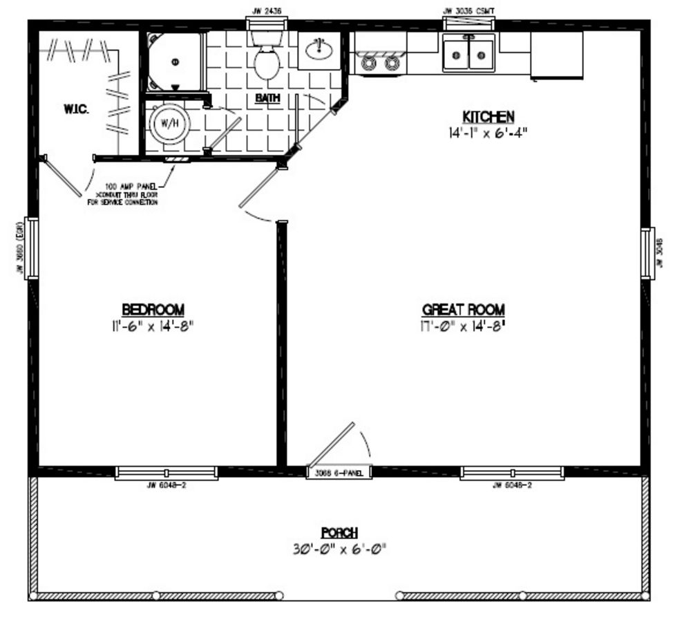 28x30 Lincoln Certified Floor Plan #28LN902 - Custom Barns ...