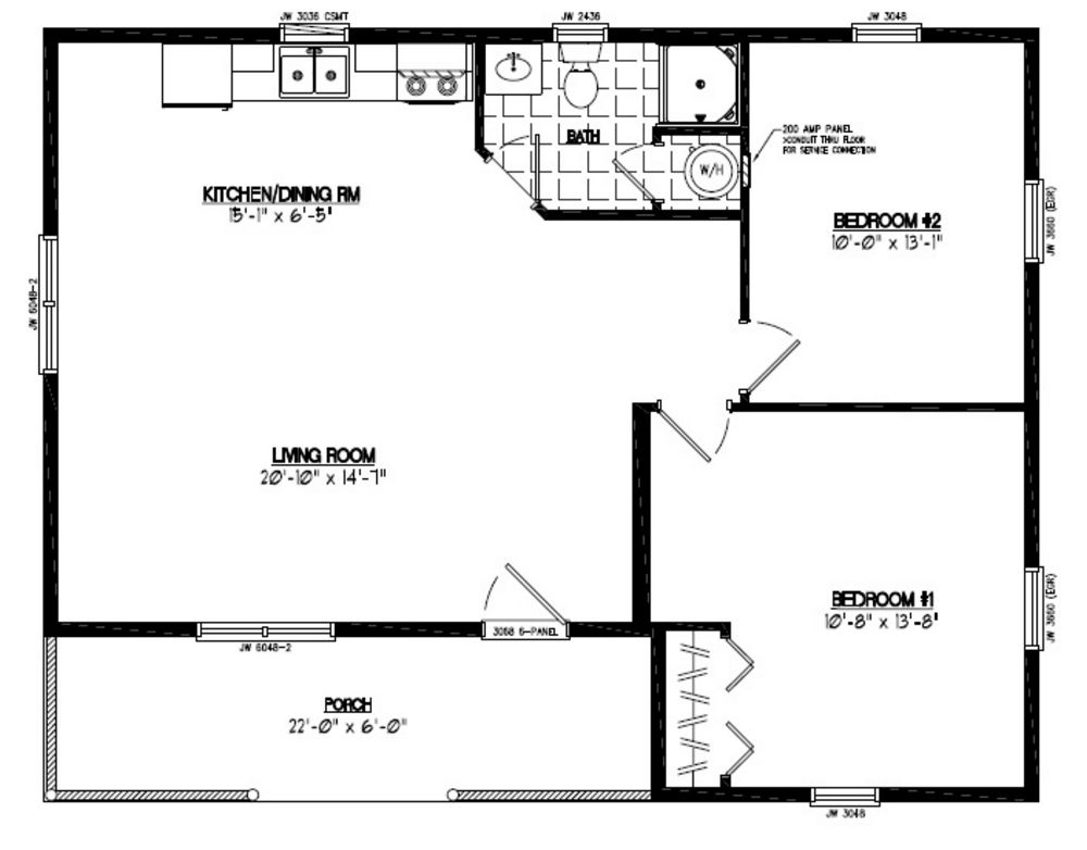 28x36 Frontier Certified Floor Plan 28FR601 Custom
