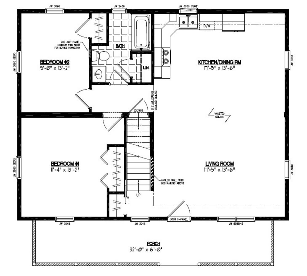 28x36 Mountaineer Deluxe Certified Floor Plan 28MS1402