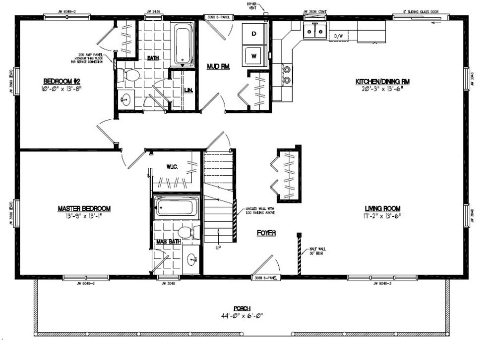 28x48 Mountaineer Certified Floor Plan 28MR1305 Custom
