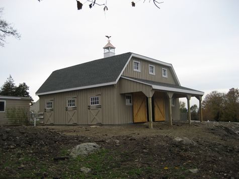 Modular Horse Barn - Gambrel Hip Roof Modular Horse Barn - 30 x 30