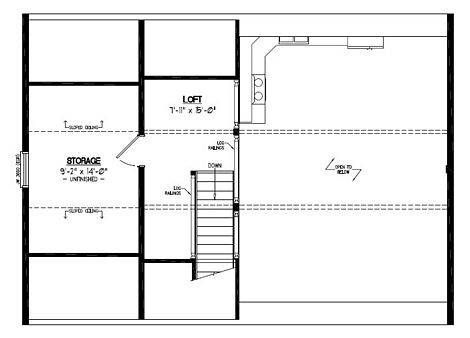 Certified Floor Plan - Mountaineer Deluxe Upstairs Floor Plan #26MD1402 - 26 x 36