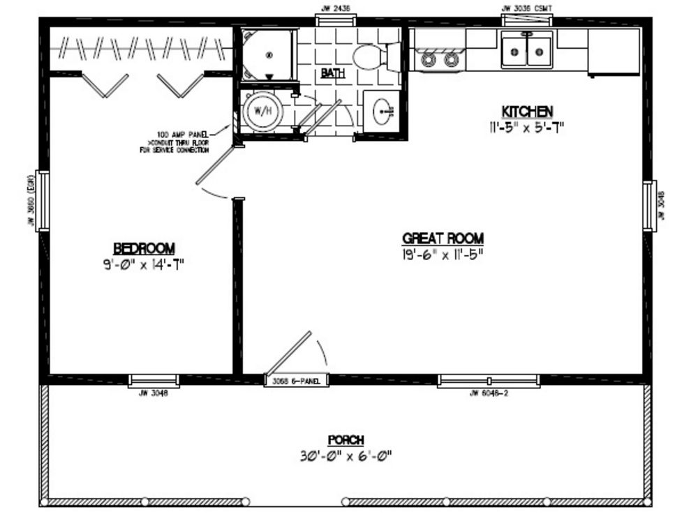 24x30 Lincoln Certified Floor Plan 24LN902 Custom Barns