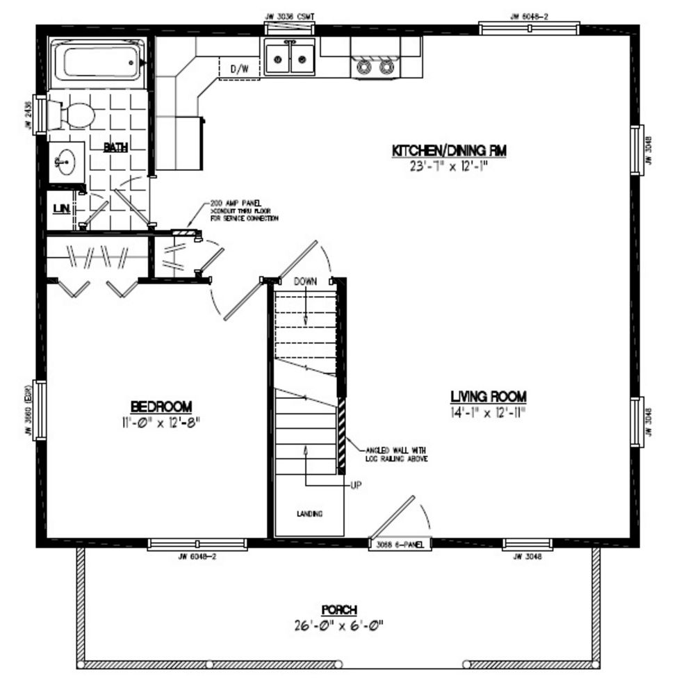26x30 Mountaineer Certified Floor Plan 26MR1301 Custom