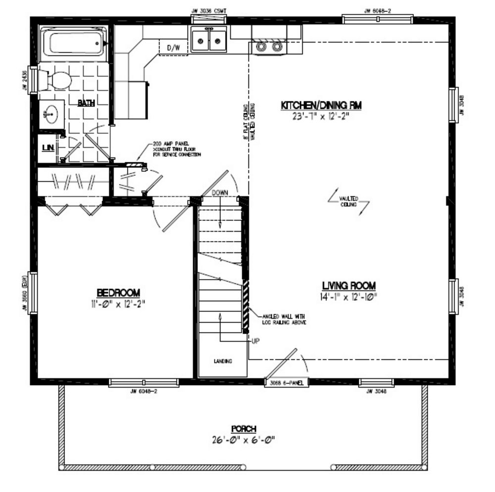 26x30 Mountaineer Deluxe Certified Floor Plan 26MD1401