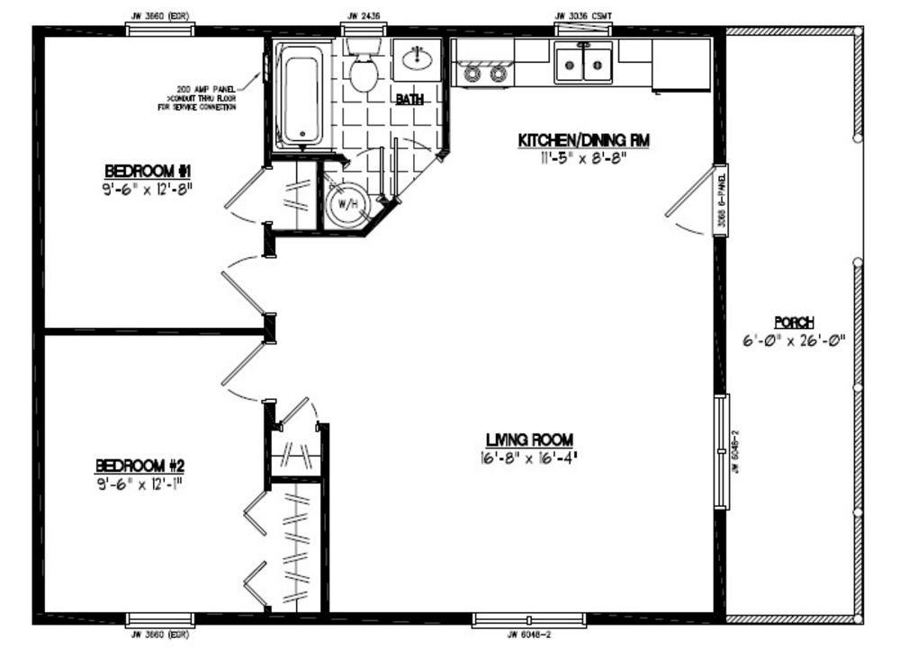 26x36 Settler Certified Floor Plan 26SR501B Custom