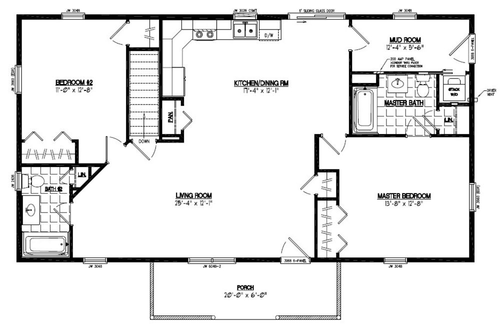 26x48 Pioneer Certified Floor Plan #26PR1205 - Custom ...