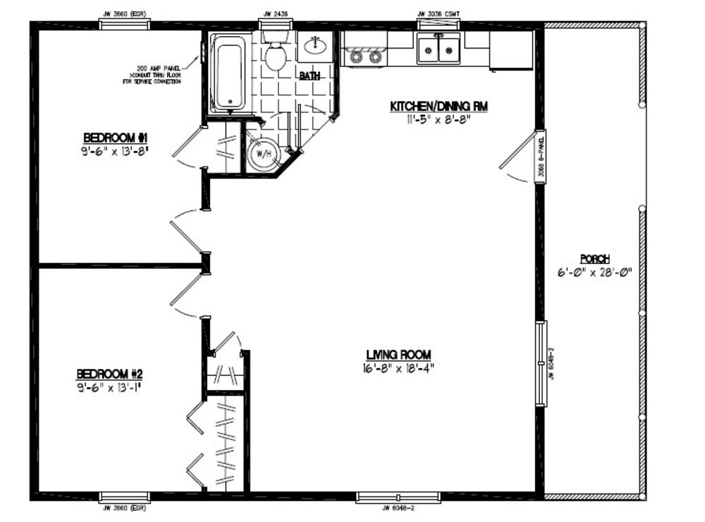 28x36 Settler Certified Floor Plan 28SR501B Custom