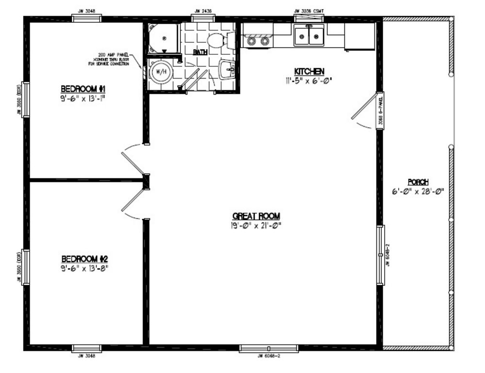 28x36 Settler Certified Floor Plan 28SR501 Custom Barns