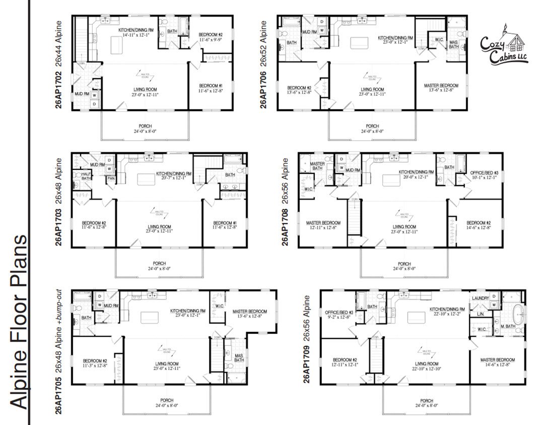 Certified Log Home Floorplans - Alpine