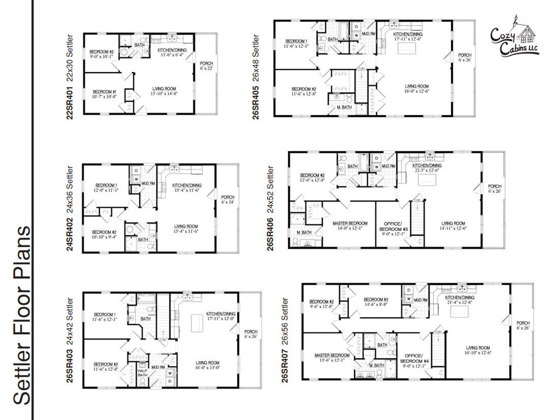 Certified Log Home Floorplans - Settler